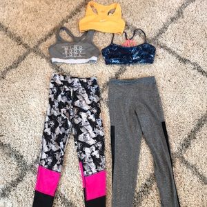 Athletic pants and athletic sports bras